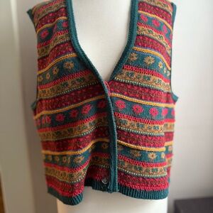 Vintage Lizsport Fair Isle Sweater Vest | Size L | Made in USA